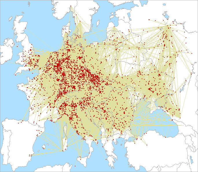 QSO map for 144 MHz