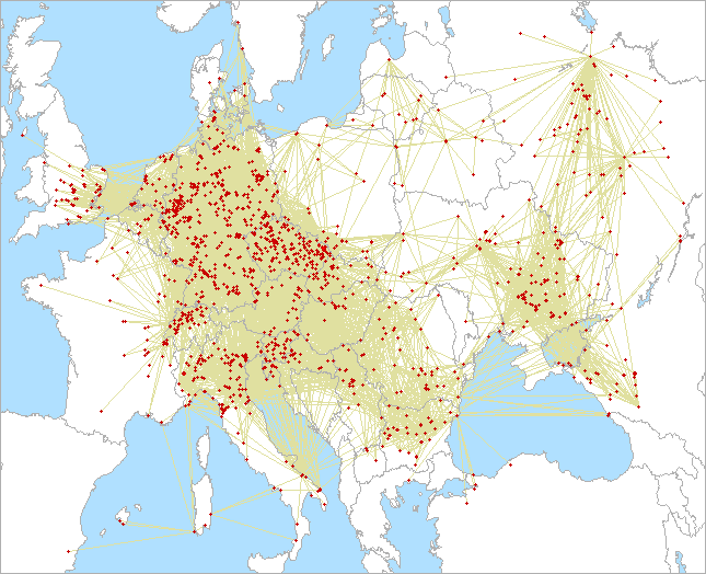 QSO map for 432 MHz