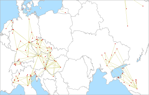 QSO map for 5.7 GHz